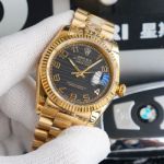 Replica Rolex Datejust Yellow Gold Case With Fluted Bezel 36mm Grey Dial